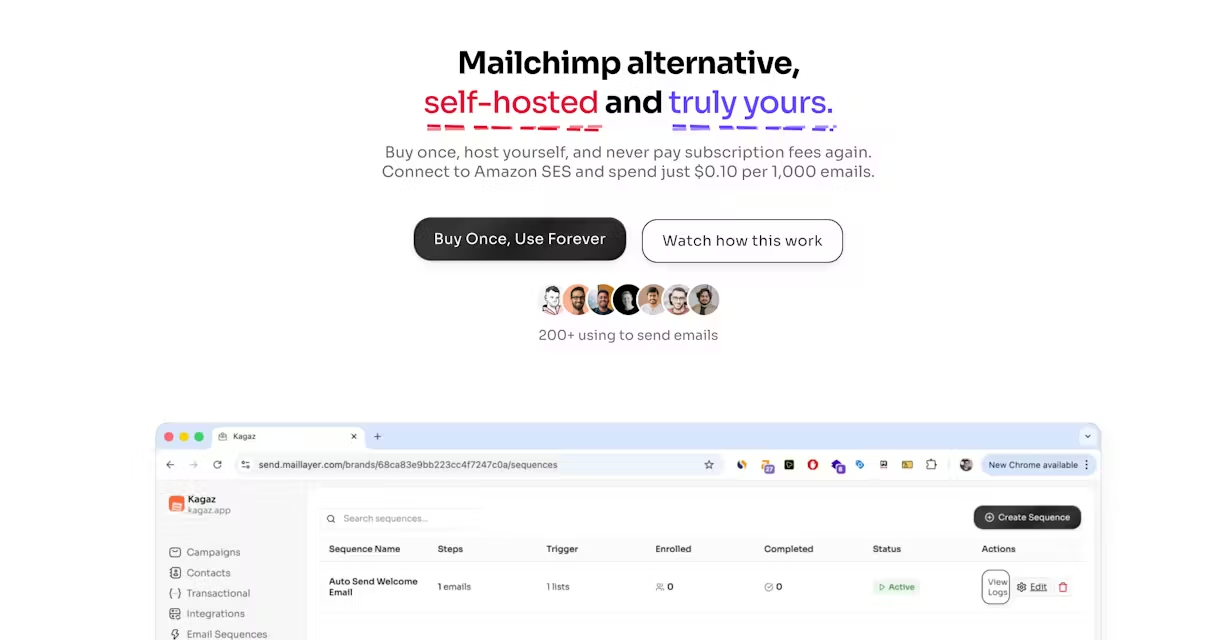Screenshot of Maillayer's homepage for a post on Maillayer reviews