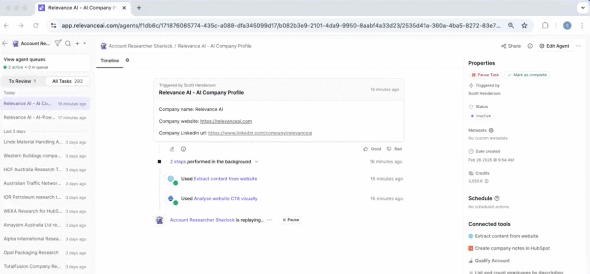 Image of the flagship AI BDR Agent named "Bosh," a sales automation solution highlighted in the relevance ai review.