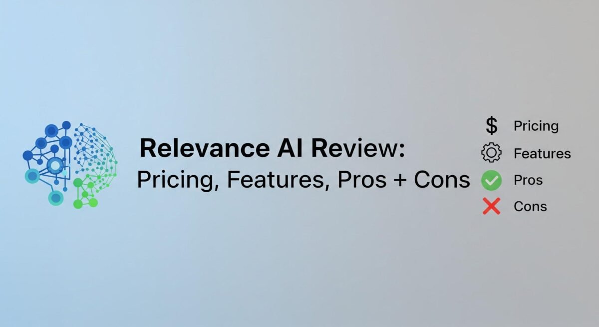 Main featured image for the comprehensive Relevance AI review, showcasing the platform's focus on building AI Agents.