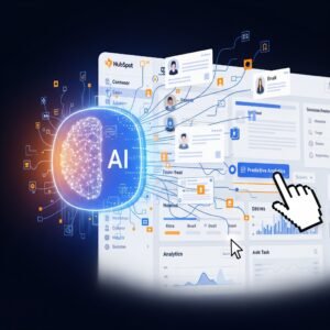 Featured image for a post on the best ai agent platforms that integrate with hubspot