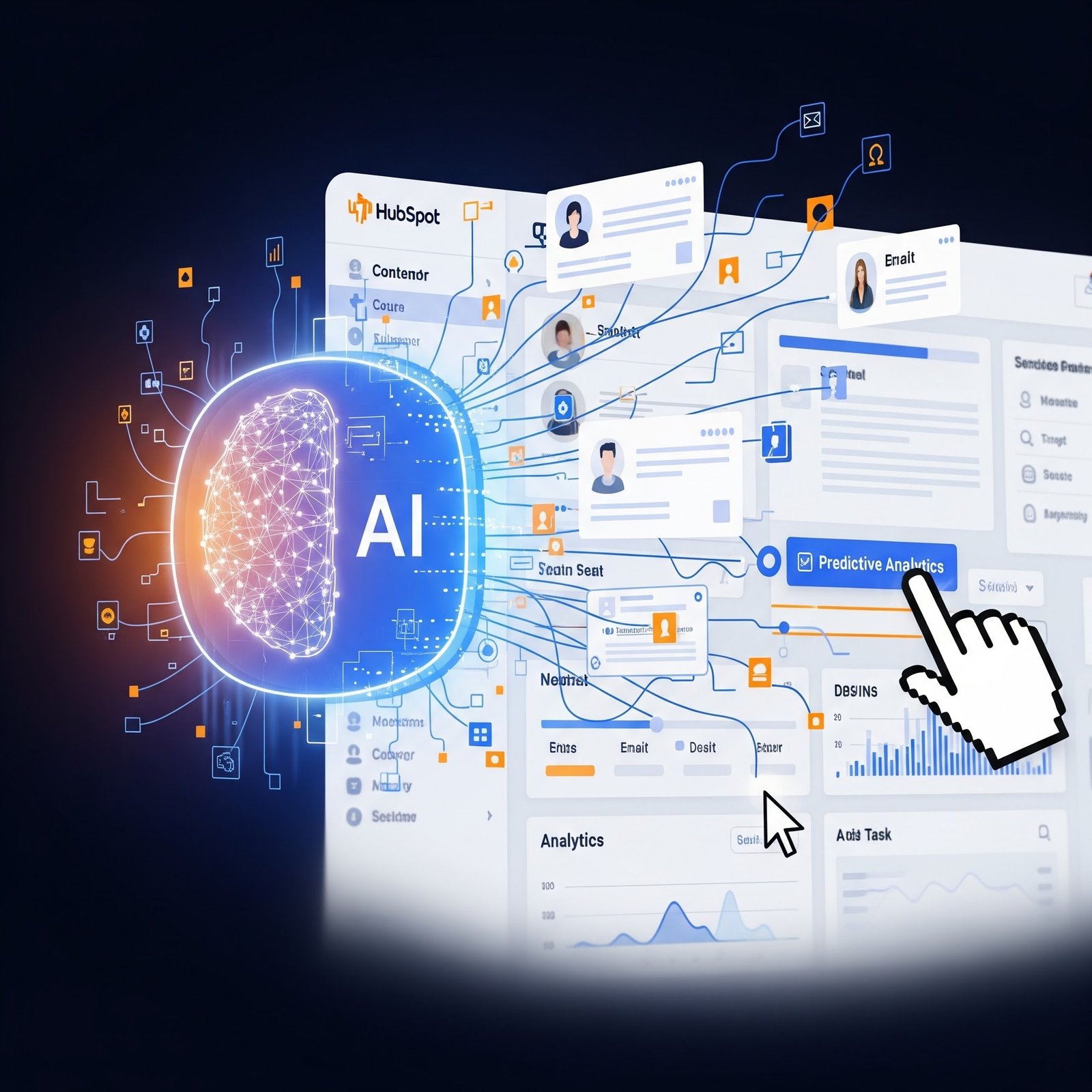 Featured image for a post on the best ai agent platforms that integrate with hubspot