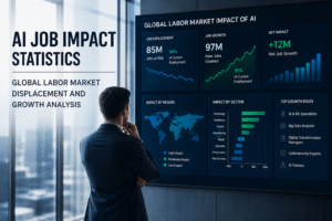 Featured image for a post on AI job impact statistics
