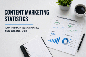 Featured image for a post on content marketing statistics