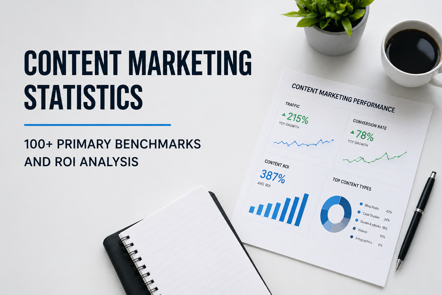 Featured image for a post on content marketing statistics