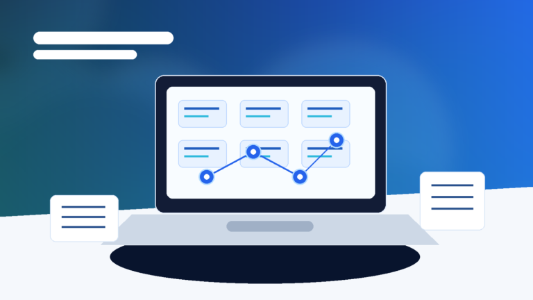 Abstract comparison dashboard for AI agent builder alternatives