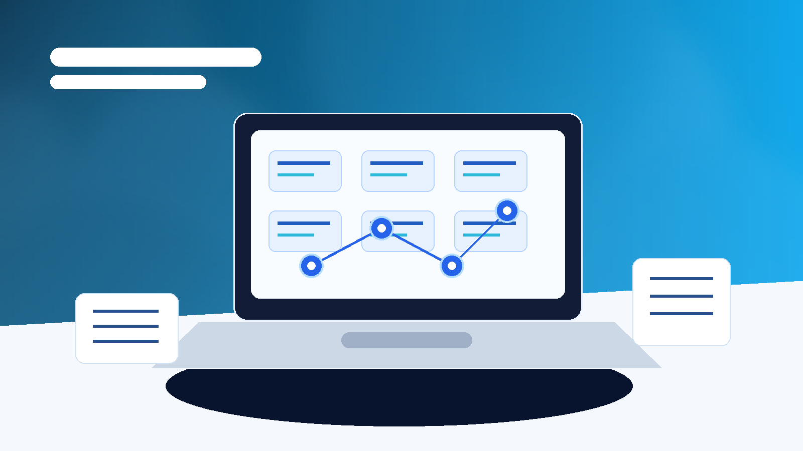 Abstract AI lead generation workflow and CRM pipeline on a laptop