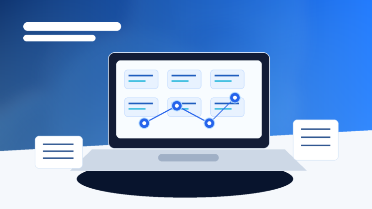 Abstract SaaS pricing dashboard and AI workflow on a laptop