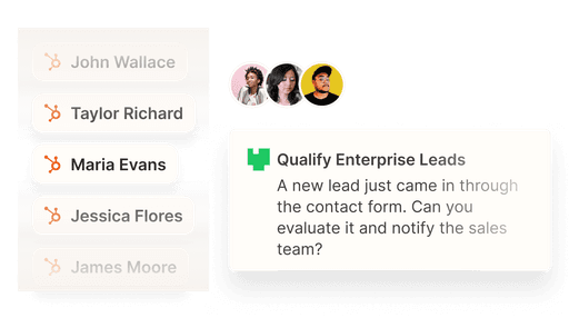 Zapier Agents lead qualification example using HubSpot contact data