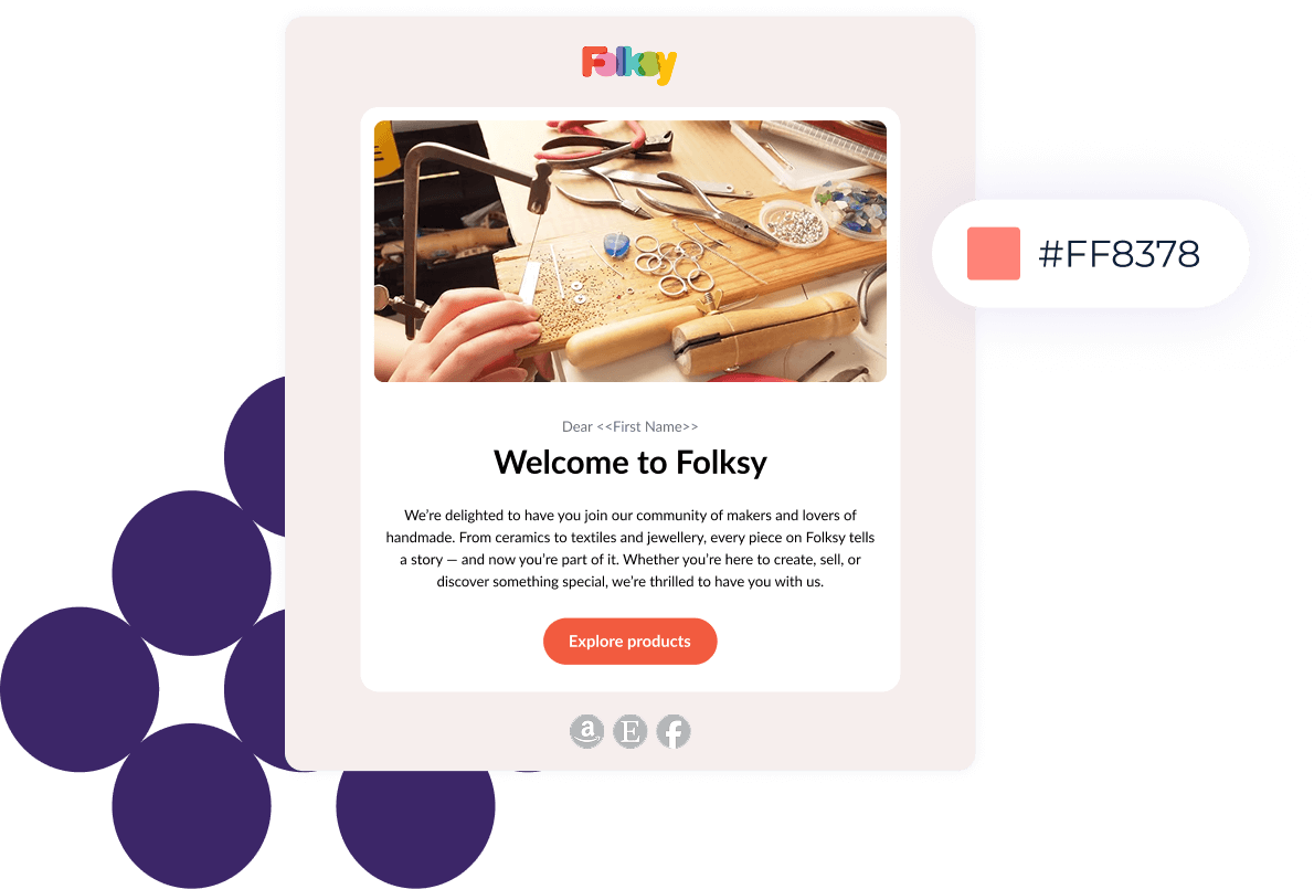 EmailOctopus branded email template and audience experience